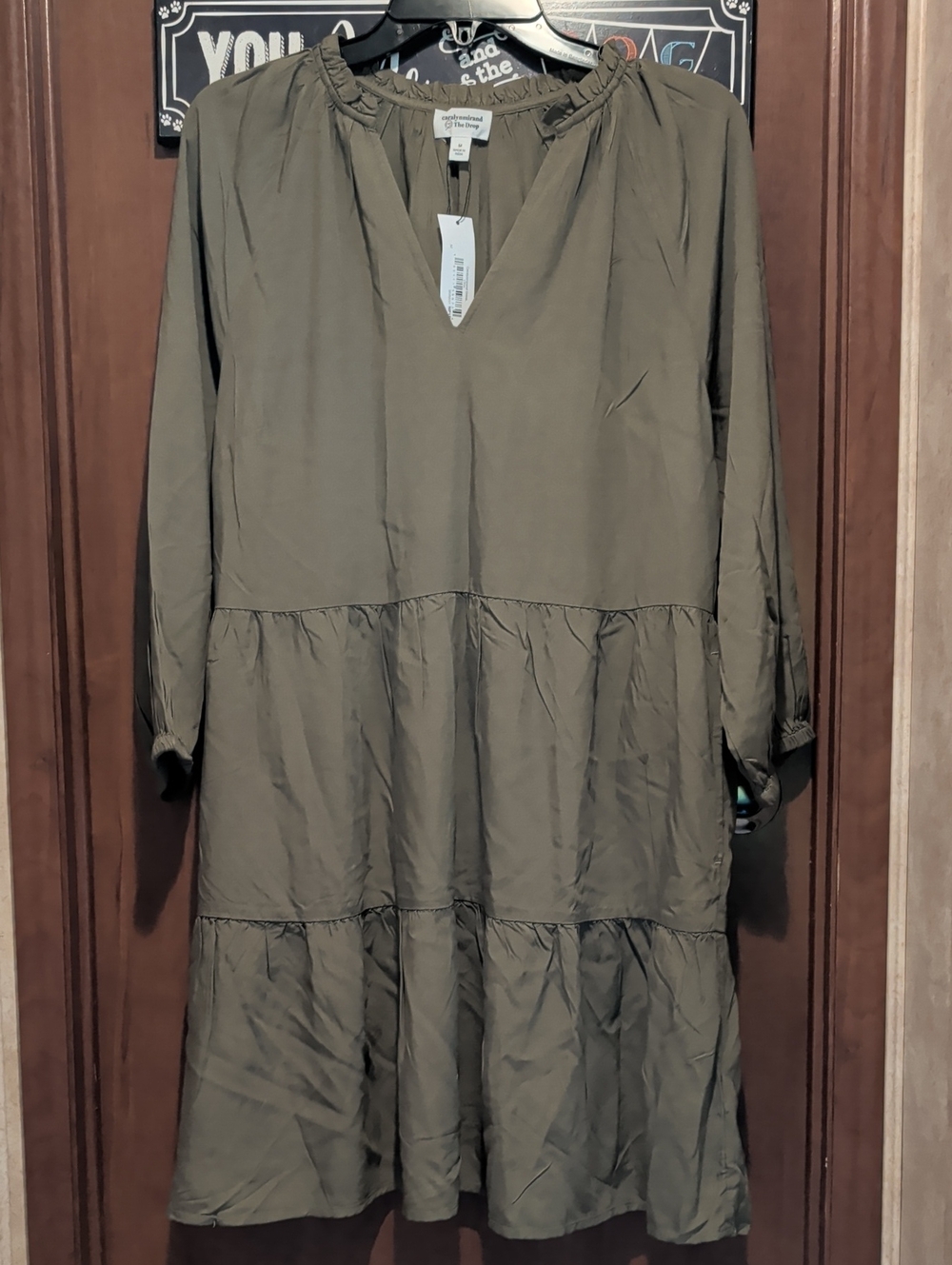 Universal Thread Olive Green Tiered Midi Dress
